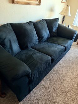 Black Microfiber 3-Seat Sofa