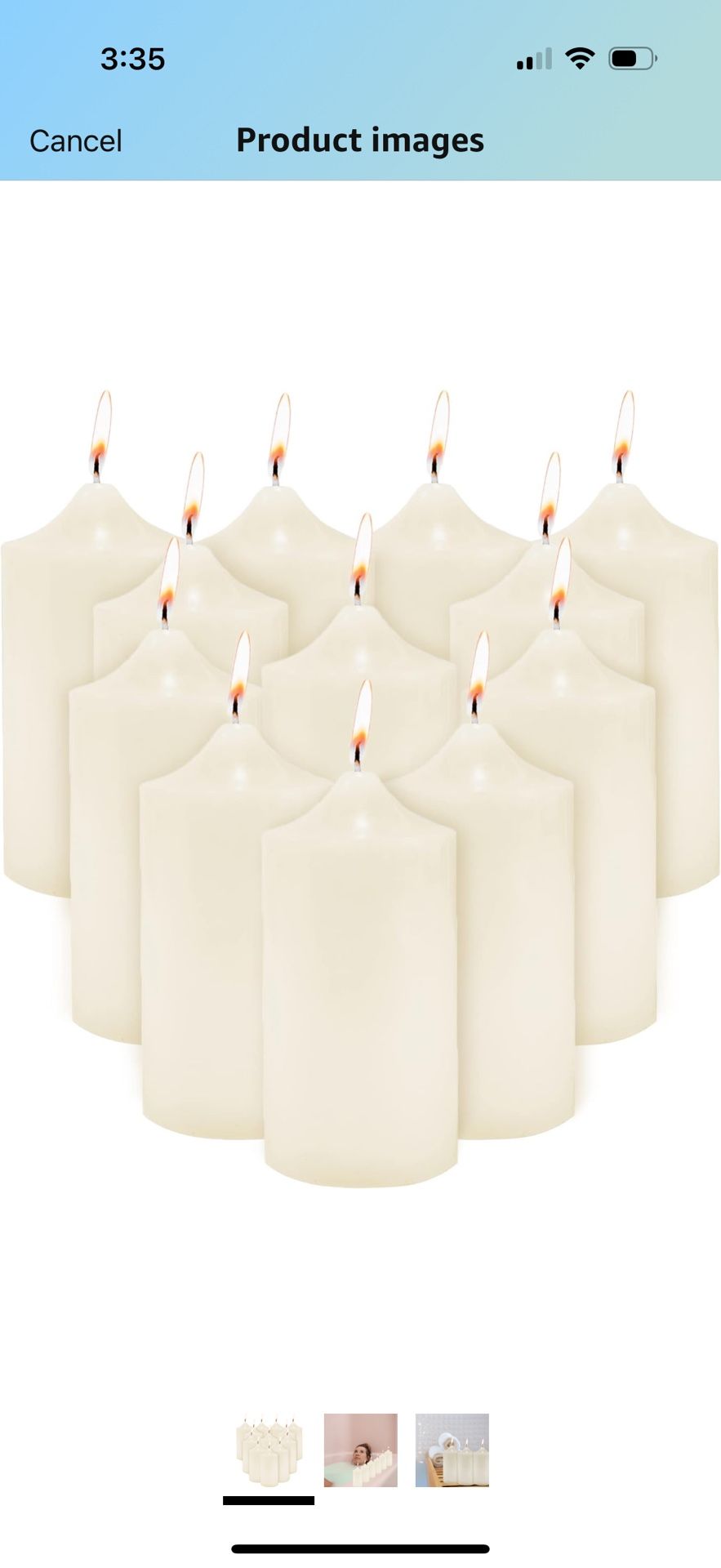 Super Z Outlet Unscented Pillar Candles for Weddings, Home Decoration, Relaxation, Spa, Smokeless Cotton