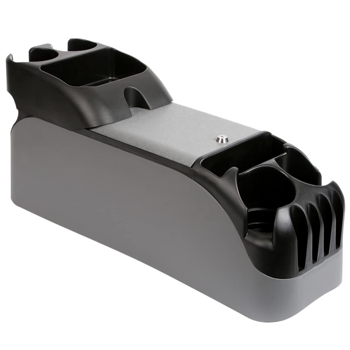 Moblorg Center Console For Minivans, SUVs, Middle Van Console, Extra Cup Holders, Large Storage, Made In USA (Gray) Gray Extra Cup Holder