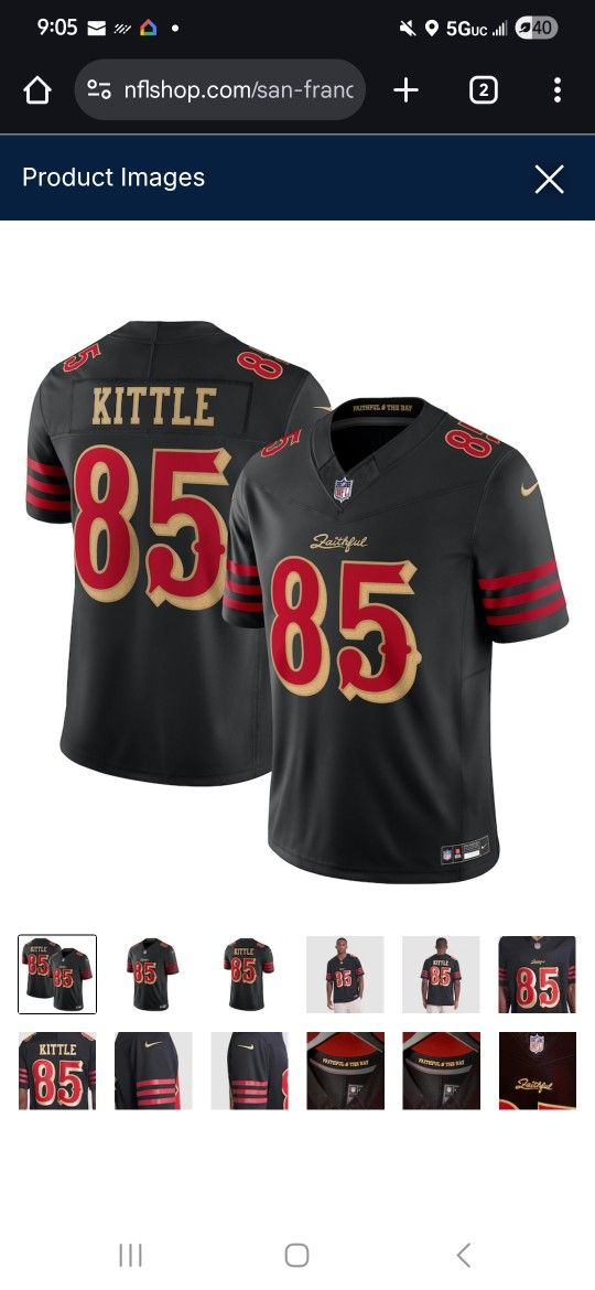 Men's Nike George Kittle Black San Francisco 49ers 2025 Rivalries Collection Limited Jersey