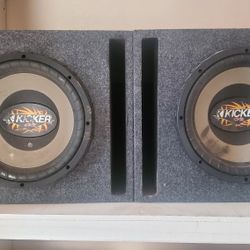 Two 12" Kicker Subwoofers In Box