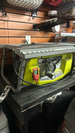 Ryobi 10-inch 15 Amp Table Saw with a folding stand
