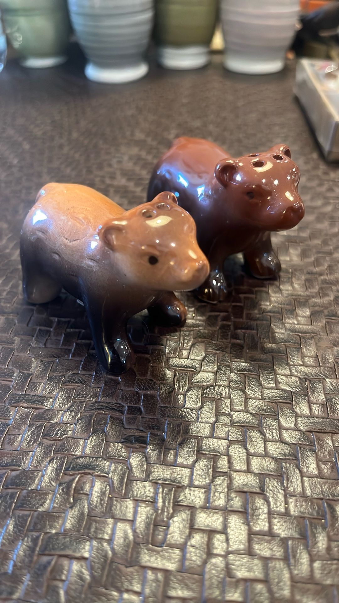 Vintage Grizzly Bear Salt & Pepper Shakers