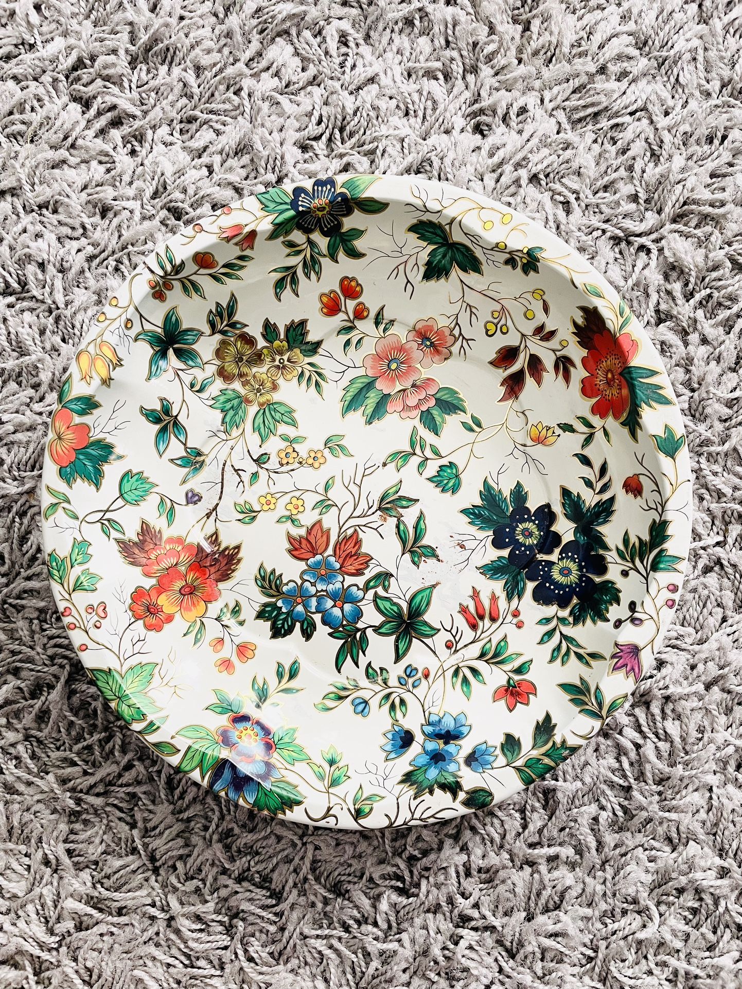 Vintage 1971 Daher Decorated Ware Floral Tin Bowl