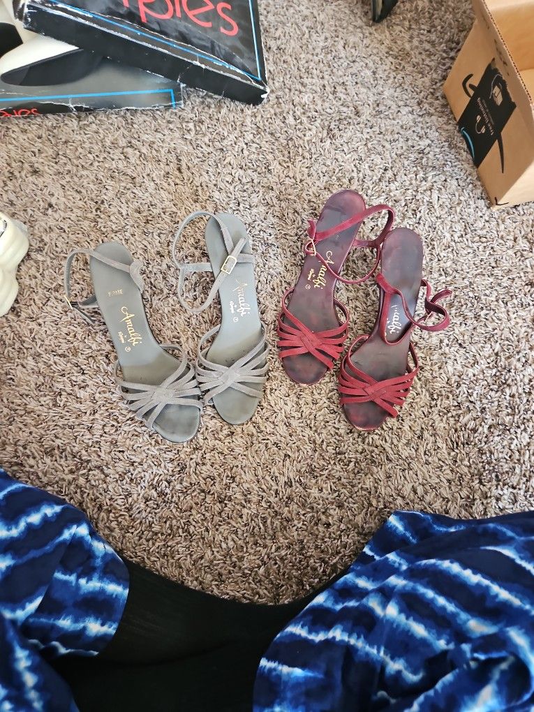 VINTAGE Italian-made Leather & Suede Heels