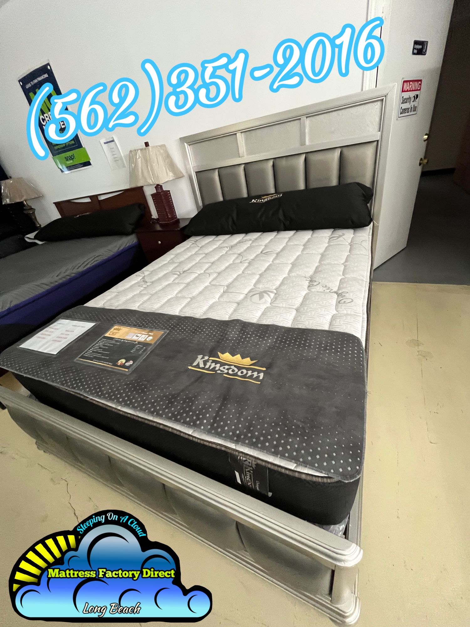 Global Kate Gray Queen Size Bed + Casegoods | Comfyco Queen Grey Bed Frame With Mattresses Colchones Bonitos 