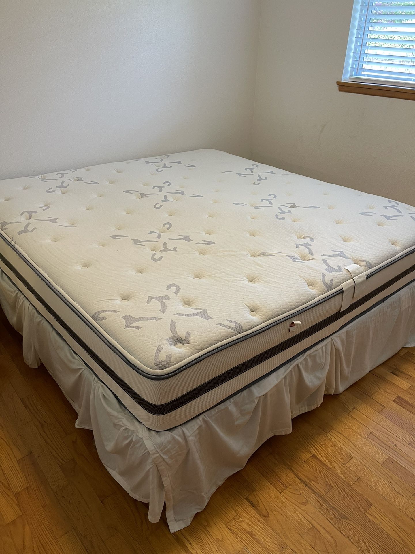 King Size Beauty Rest Mattress With 2 Box Springs And Metal Frame