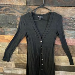 Black Casual Botton Sweater