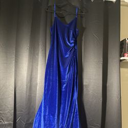 Blue Velvet Dress