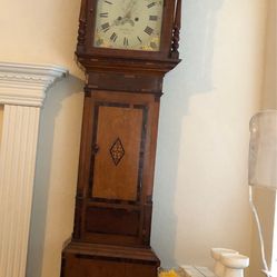 19th century 1870 Antique English long case Grandfather great antique condition made by Jacob Moseley with letter tell you the history of it