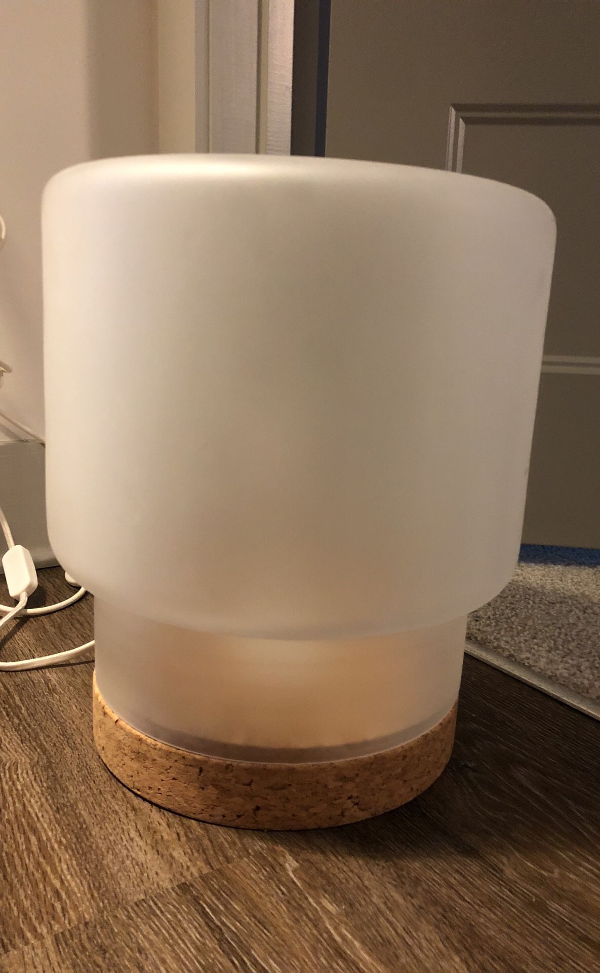 Ikea Sinnerlig Large Frosted Glass Cork Lamp