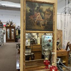 Antique Painted Trumeau Mirror