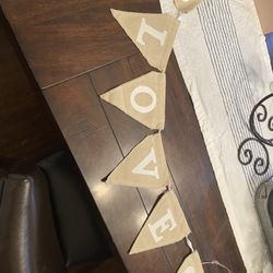 Burlap Custom Made “Love” Sign 