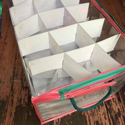 Large Christmas Ornament Storage Container Zippered 