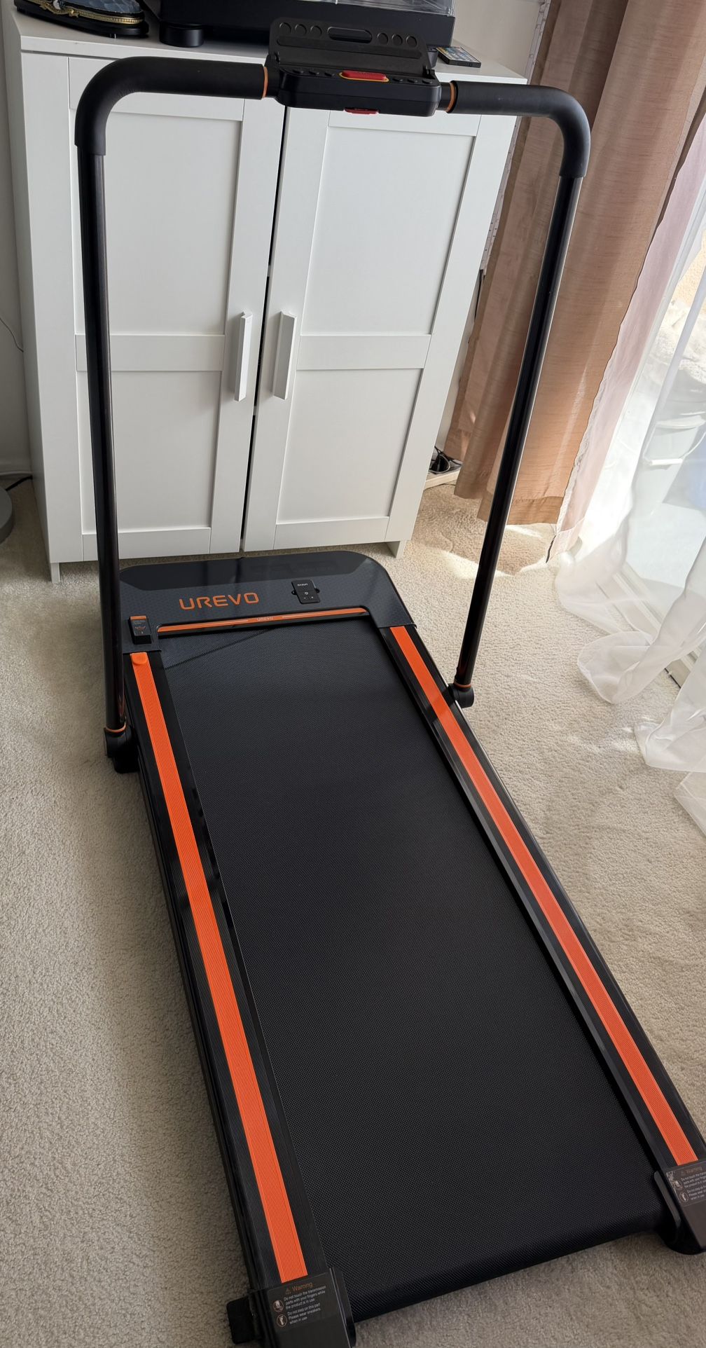 UREVO Strol Smart Walking Pad Treadmill, Folding Treadmill, Compact Treadmills for Home with Safety Handle, Dual LED Display