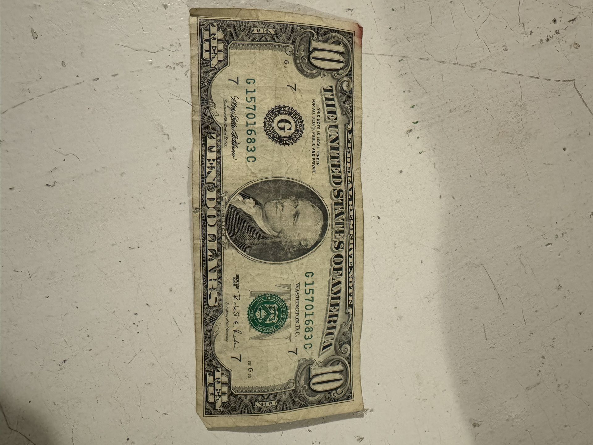 1995 10 Dollar Old Bill