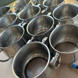 Huge Stainless Steel Restaurant Lot — Creamers, Teapots, Bowls, Cups (40+ Pieces)