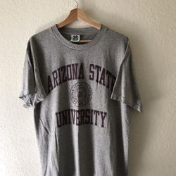 ASU T Shirt Grey College T Shirt Sz Large 