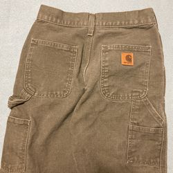 Boys Carhart Olive Green Duck Denim jeans