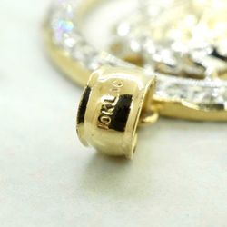 Mens 10K Yellow Gold Religious Round Jesus Head Charm Pendant with CZ  #22830B