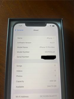 iPhone 12 max pro 256 gig
