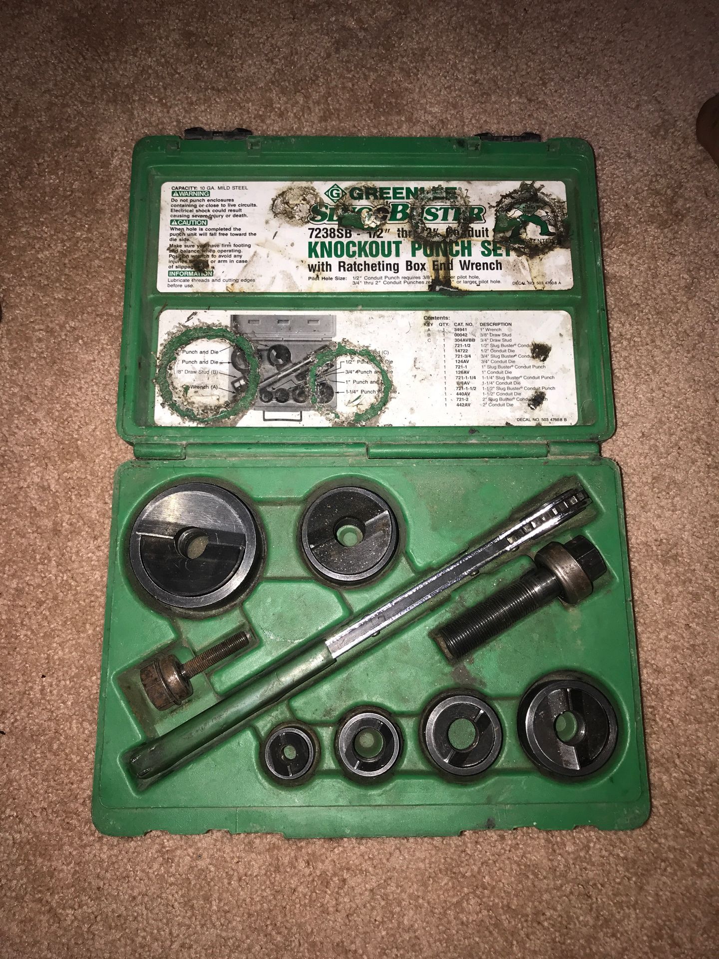 Knockout punch tool set