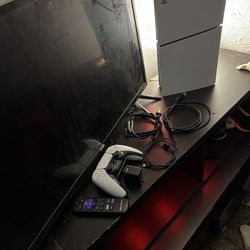 PS5 slim Console Bundle with Controller and Onn Roku TV