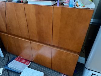 Large Wood Storage Cabinet with Doors