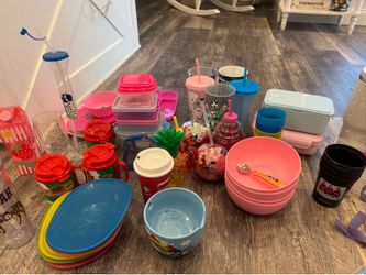 Assortment of and silicone melamine dishes and storage containers