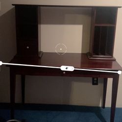 Dark Wood Computer Desk with Hutch and Chair – Excellent Condition