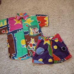 Kids Vintage MEiDykiD'S Collection Surfwear Style 2pc Shirt & Shorts Outfit Size 4