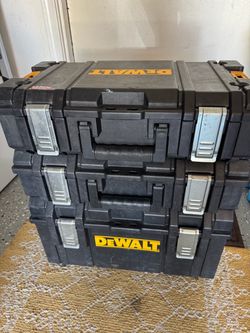 Dewalt tough system tool boxes locking job site box Used