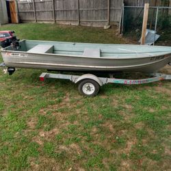 12ft Aluminum Boat With 6hp Motor 