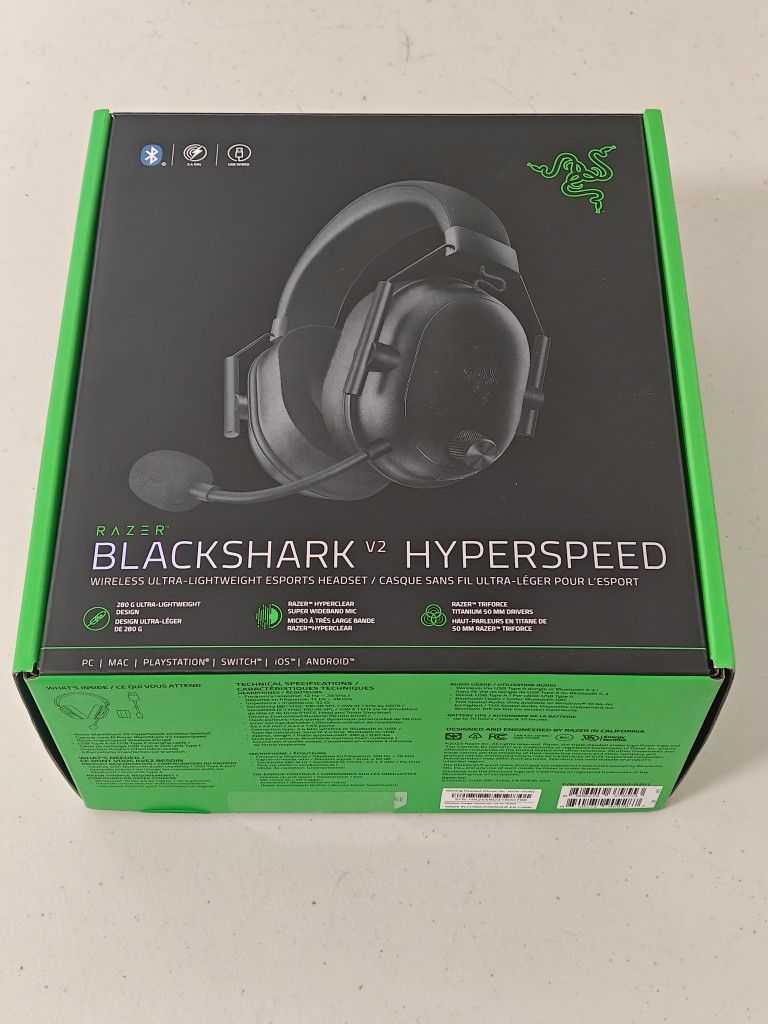Razer Blackshark V2 Hyper speed Wireless/Bluetooth Headset