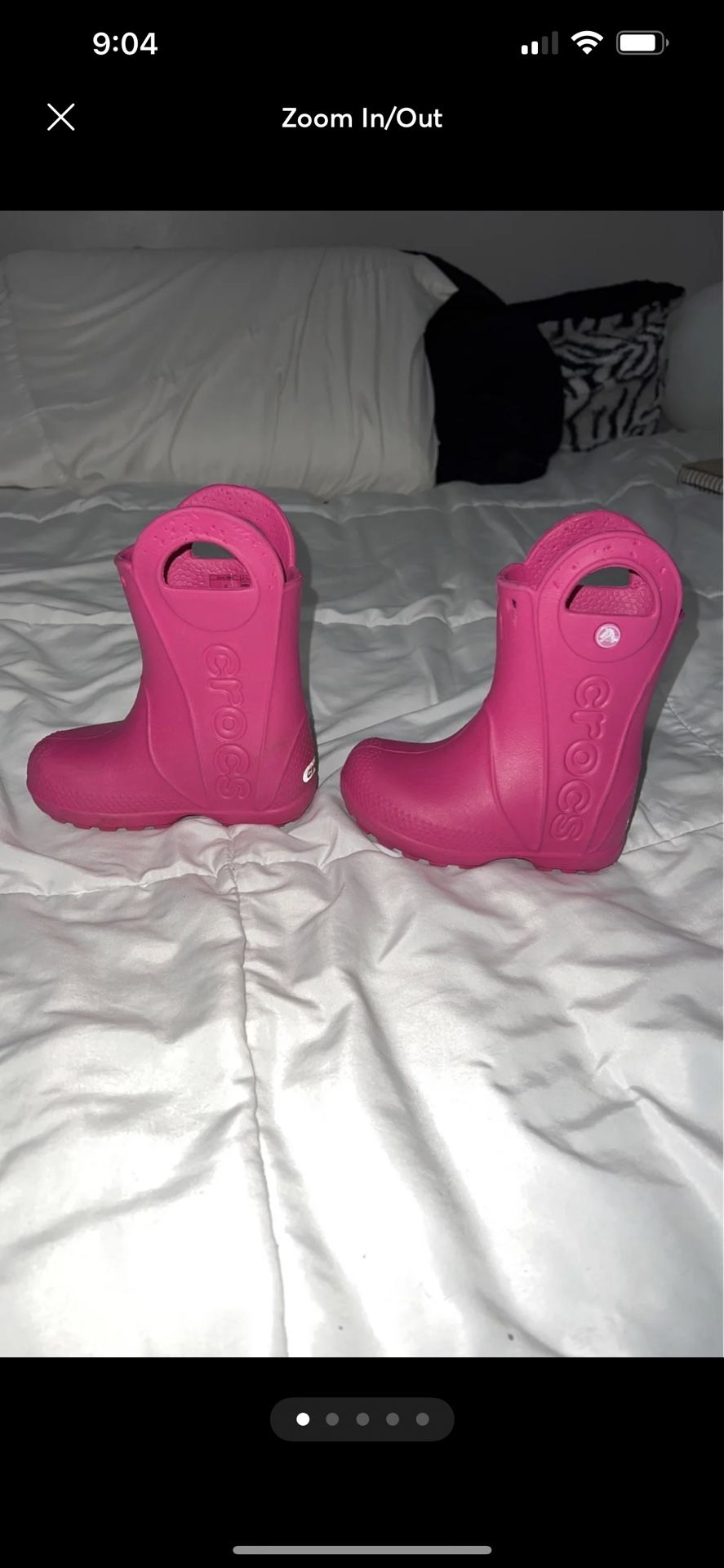 Crocs - Pink Rainboots - Size: 7 Toddler