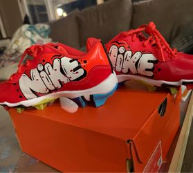 Nike Football Cleats Red Graffiti Graphic
