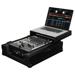 Odyssey FZGS12MX1BL Universal Black Low Profile 12" Format DJ Mixer Flight Case with Glide Platform