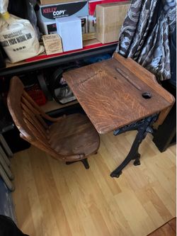 Vintage school desk and chair set