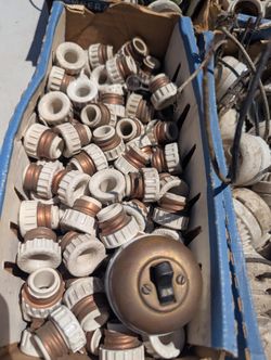 Art Supplies - Tub and knob wiring lot - Repurpose uses only!