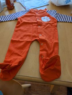 Clemson Footed Romper, Boy,,