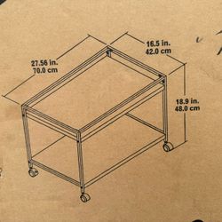  Marshall 2 Tier Rolling Coffee Table Cart . See Pictures For Dimensions . New In Sealed Box . 
