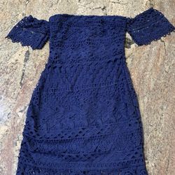 New Charlotte Russe blue lace dress size Medium