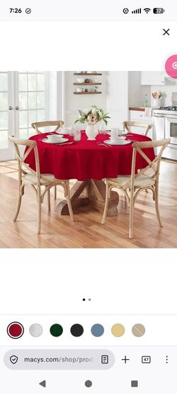 Red 70" round tablecloth UNUSED