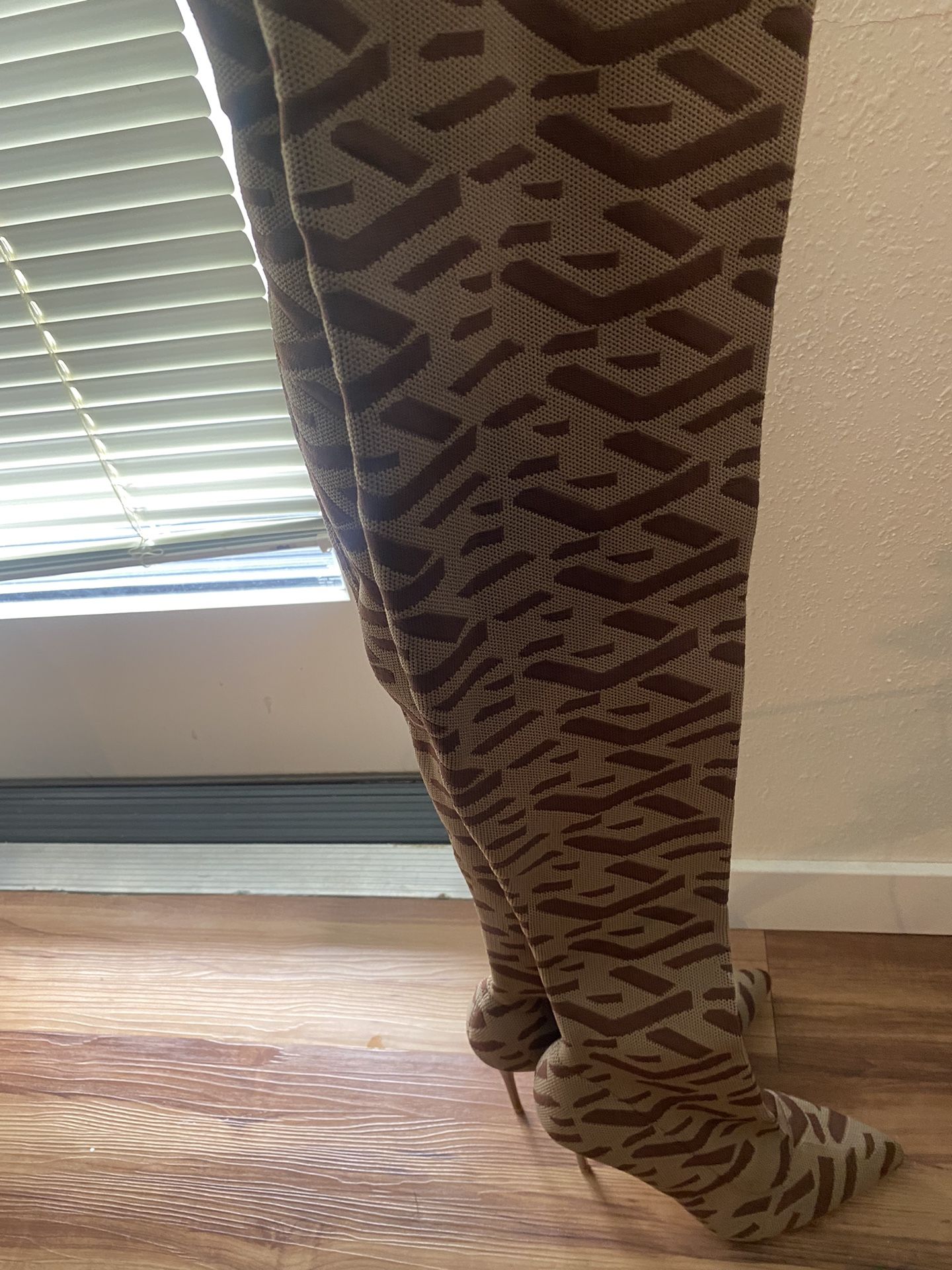 Thigh High Skinny Heel Boots Size 8