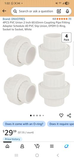 6PCS PVC Union 2 Inch 60.63mm Coupling Pipe Fitting Adapter Schedule 40 PVC Slip Union, EPDM O-Ring, Socket to Socket. White

BOX LITTLE BIT DAMAGED B