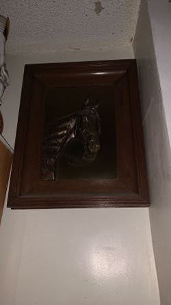 Vintage Framed, Copper Equestrian Horse Head