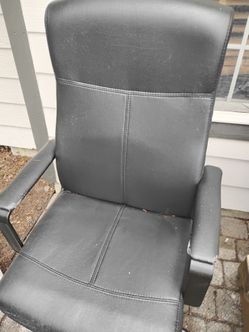 Black Faux Leather Office Chair