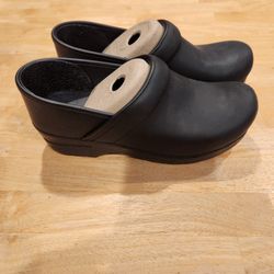 Dansko Black Leather Clogs