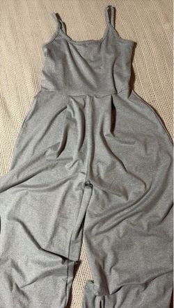 Gray Sleeveless Wide-Leg Jumpsuit