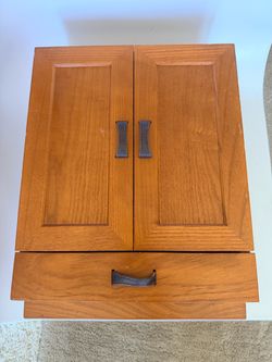 Real Wood Jewelry Armoire Box - Fold Out Organizer